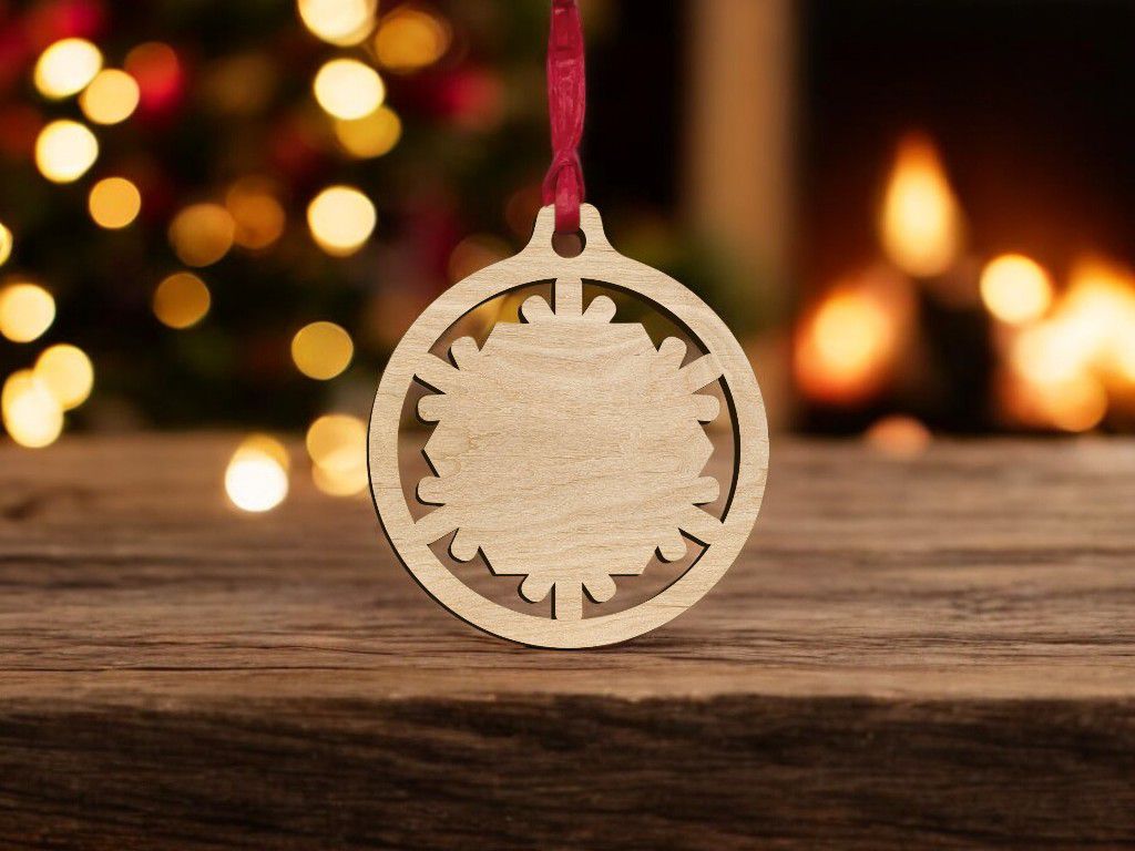 Laser Cut Christmas Snowflake Ball Blank Vector