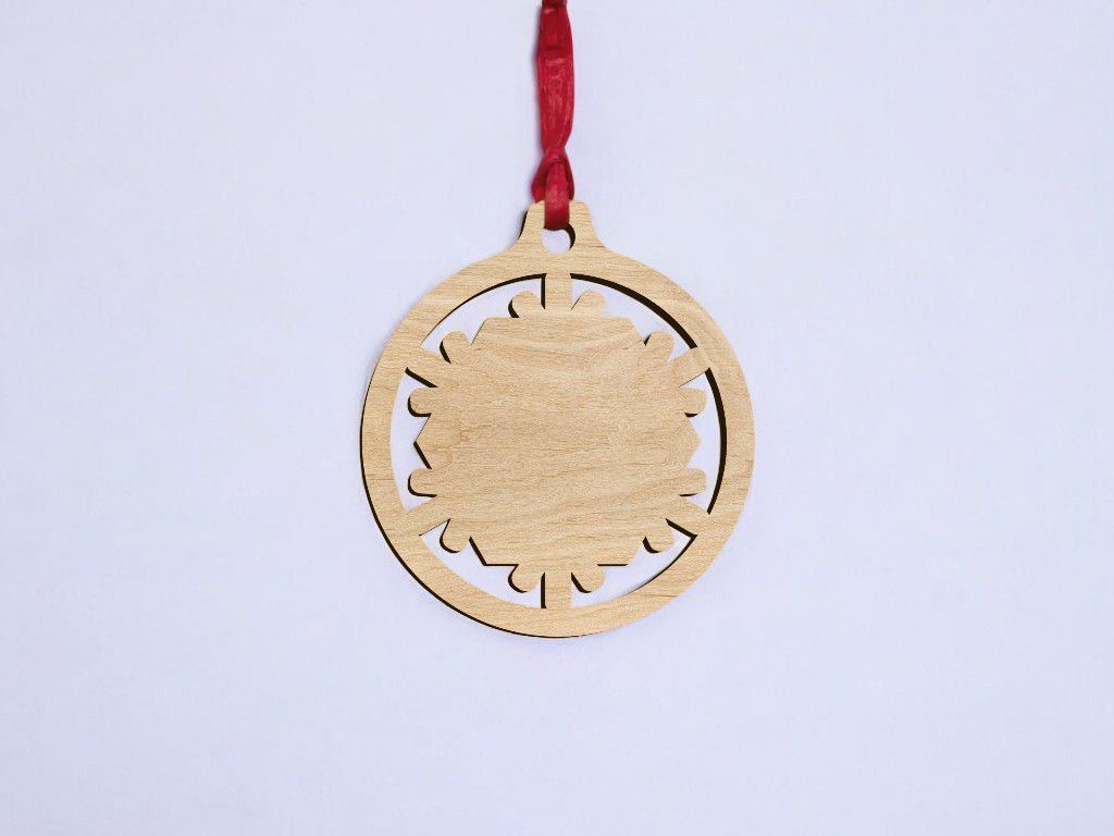 Laser Cut Christmas Snowflake Ball Blank Vector