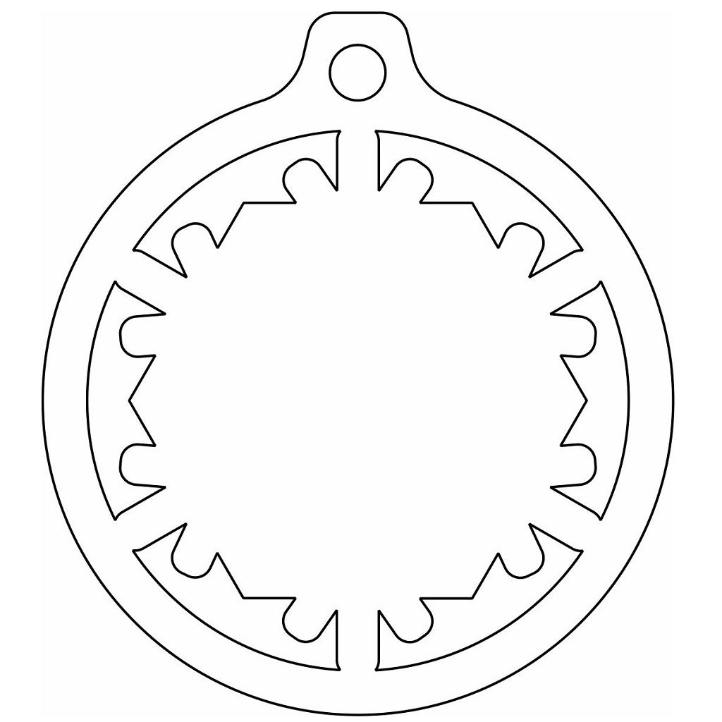 Laser Cut Christmas Snowflake Ball Blank Vector