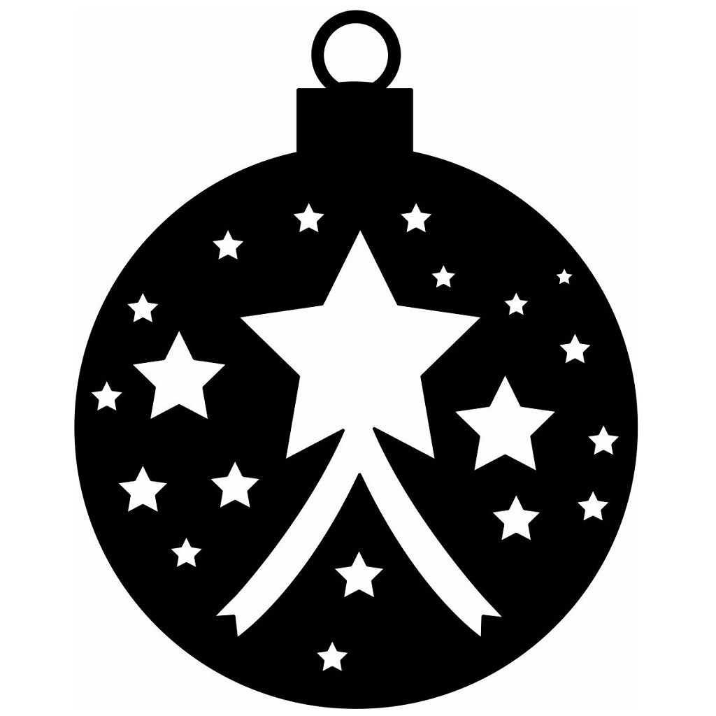 Laser Cut Christmas Ball with Stars Vector