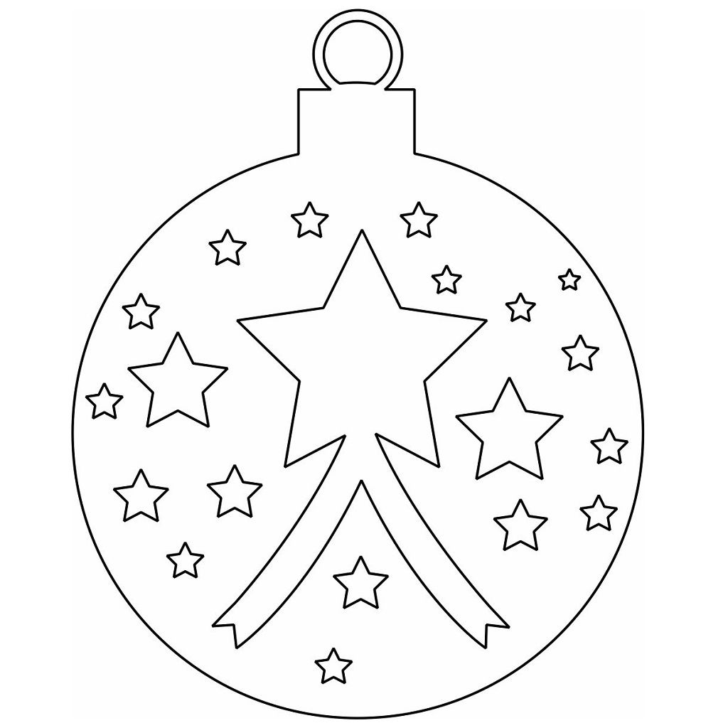Laser Cut Christmas Ball with Stars Vector