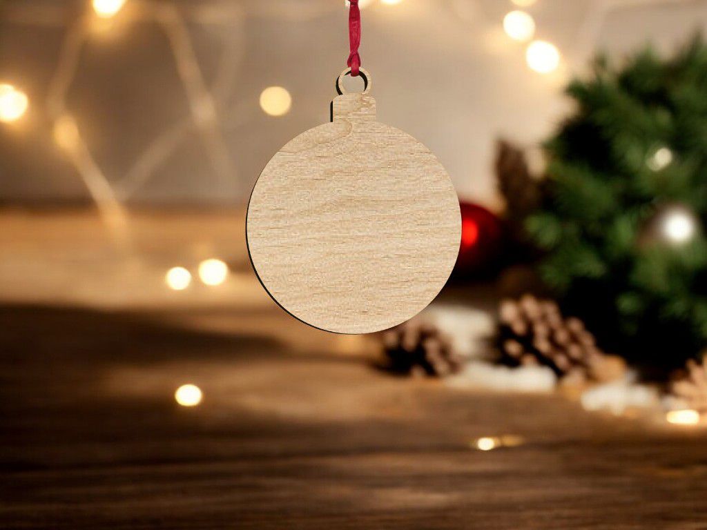 Laser Cut Circle Christmas Bauble Blank Vector
