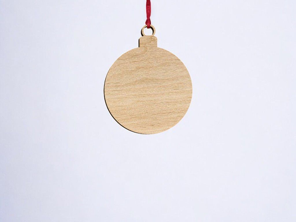 Laser Cut Circle Christmas Bauble Blank Vector