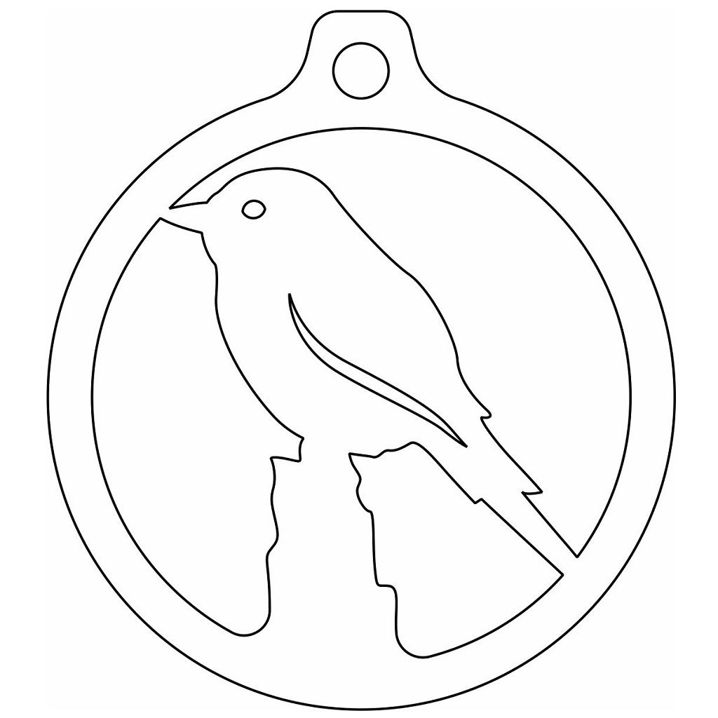 Laser Cut Bird Christmas Bauble Vector