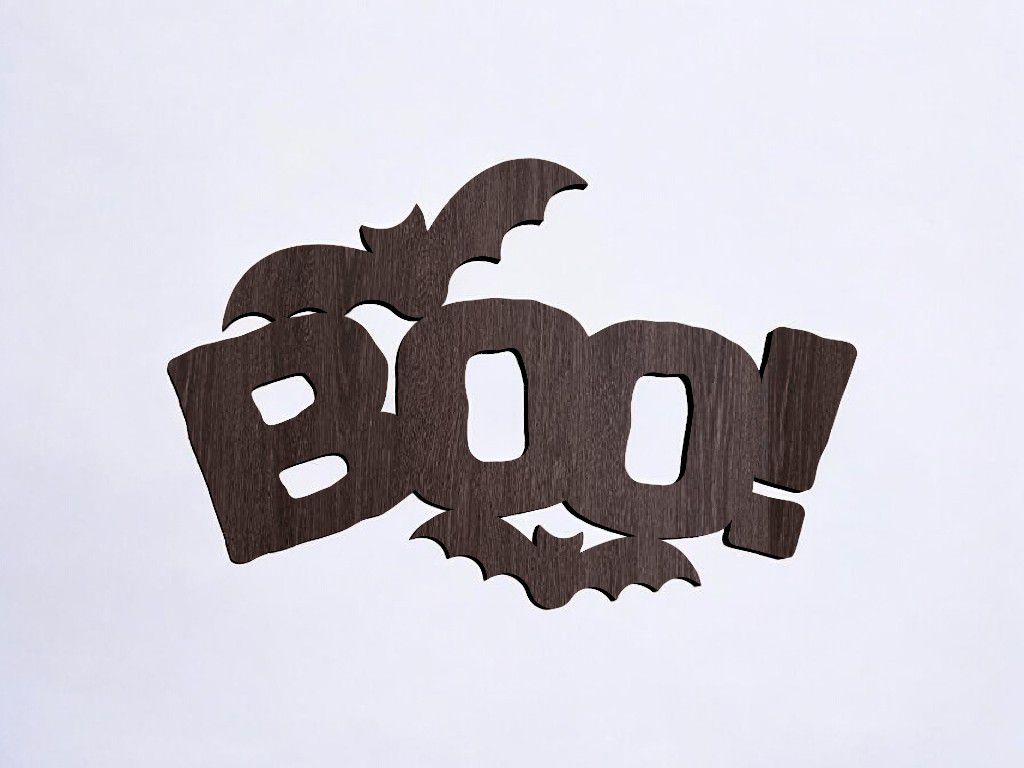 Laser Cut Halloween Boo Bats Decor Sign Vector
