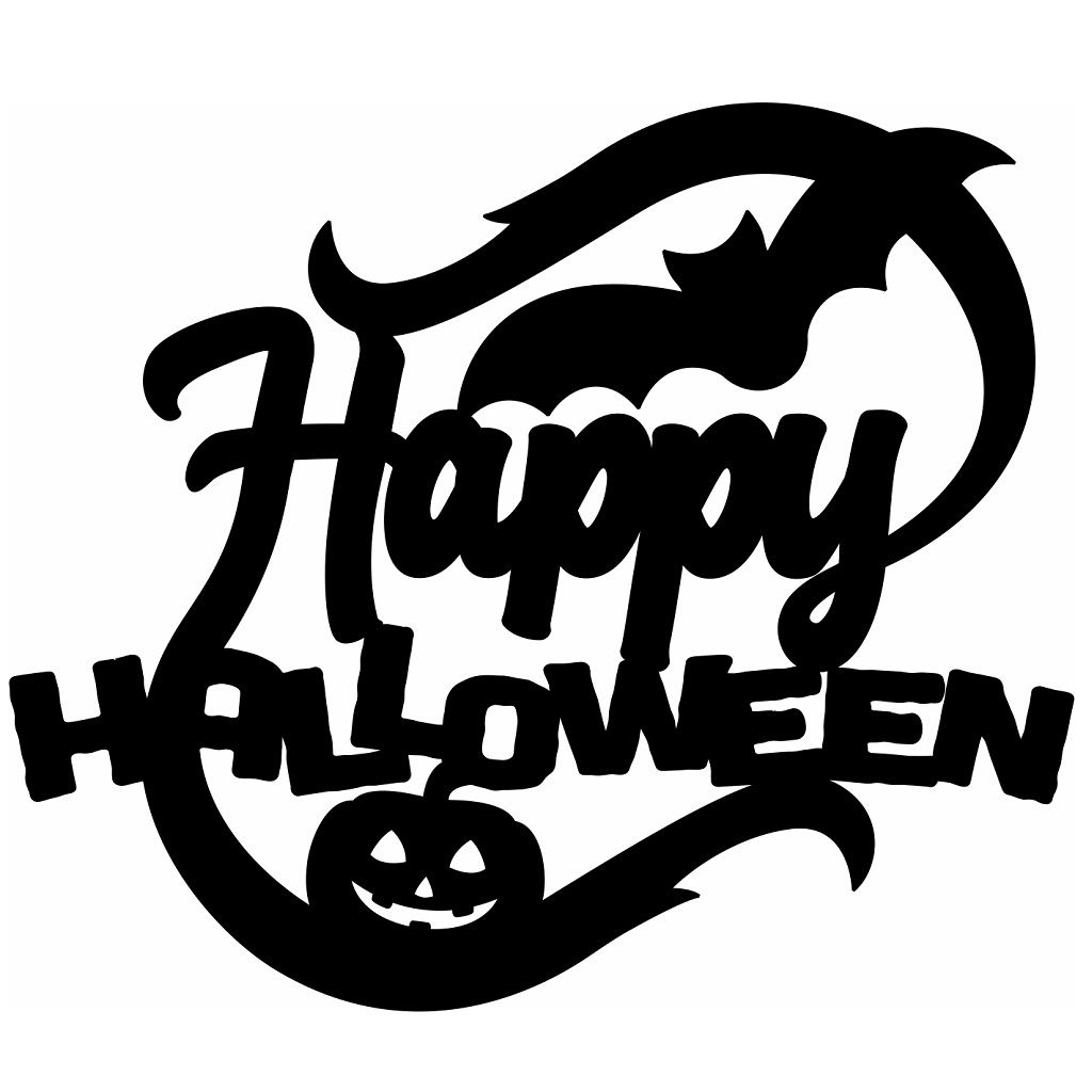 Laser Cut Happy Halloween Wall Decor Vector