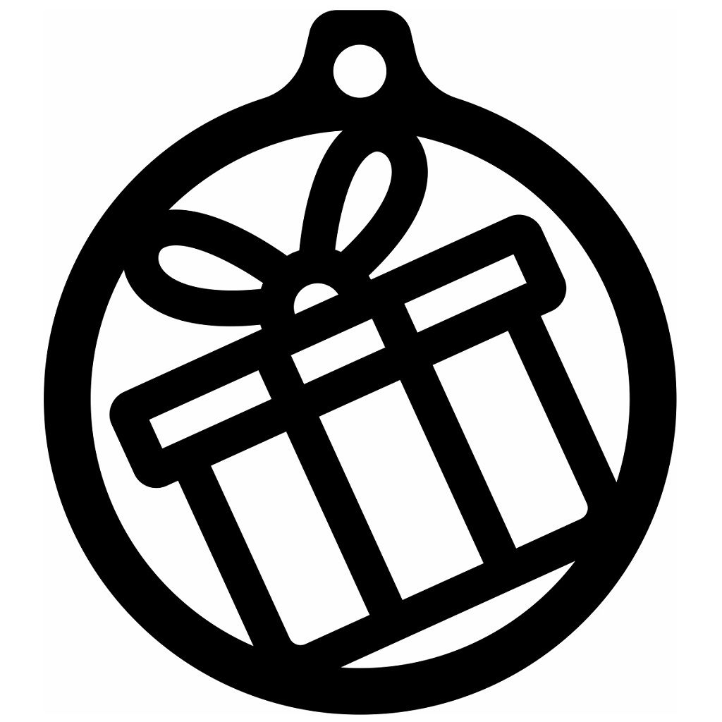 Laser Cut Gift Box Christmas Ornament Vector