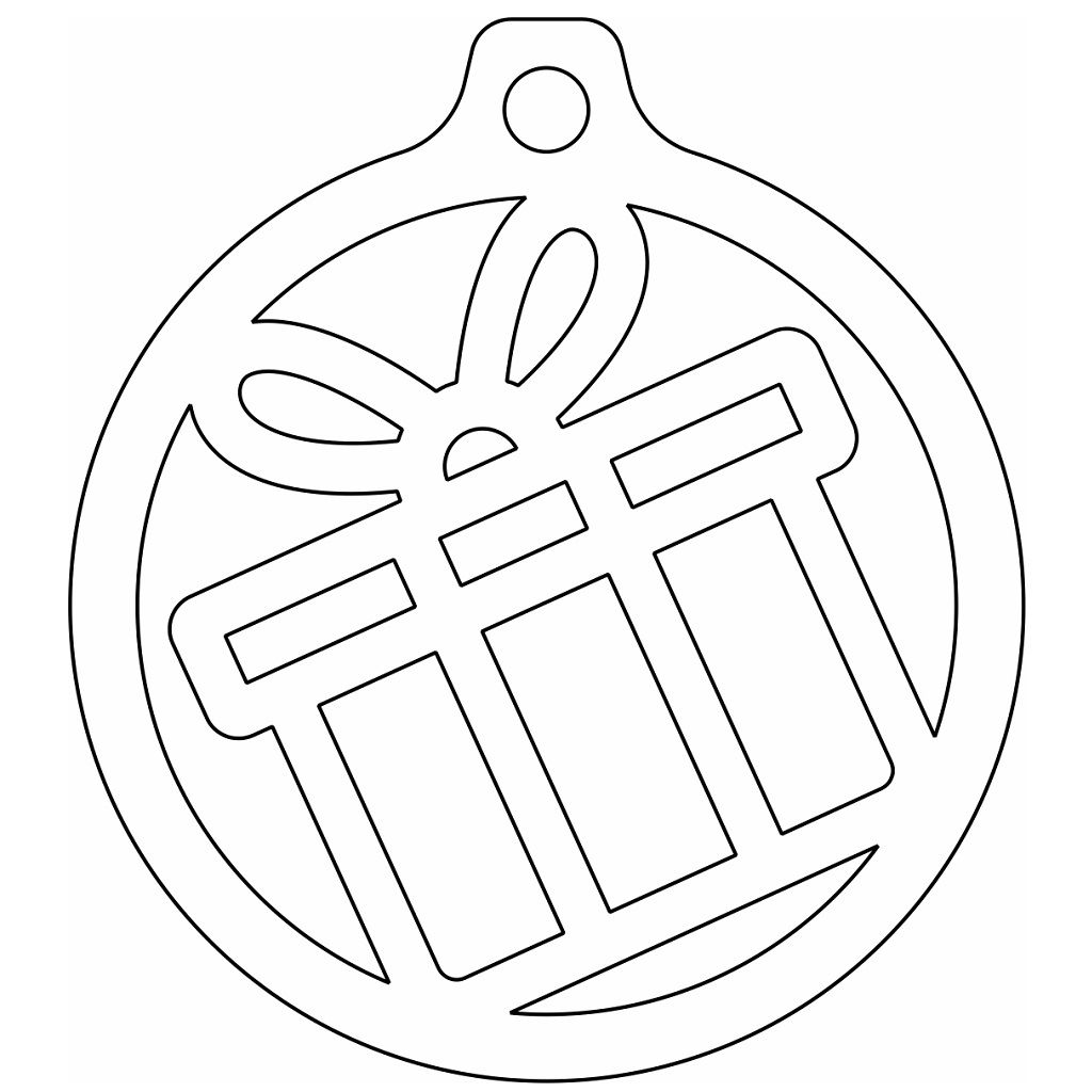 Laser Cut Gift Box Christmas Ornament Vector