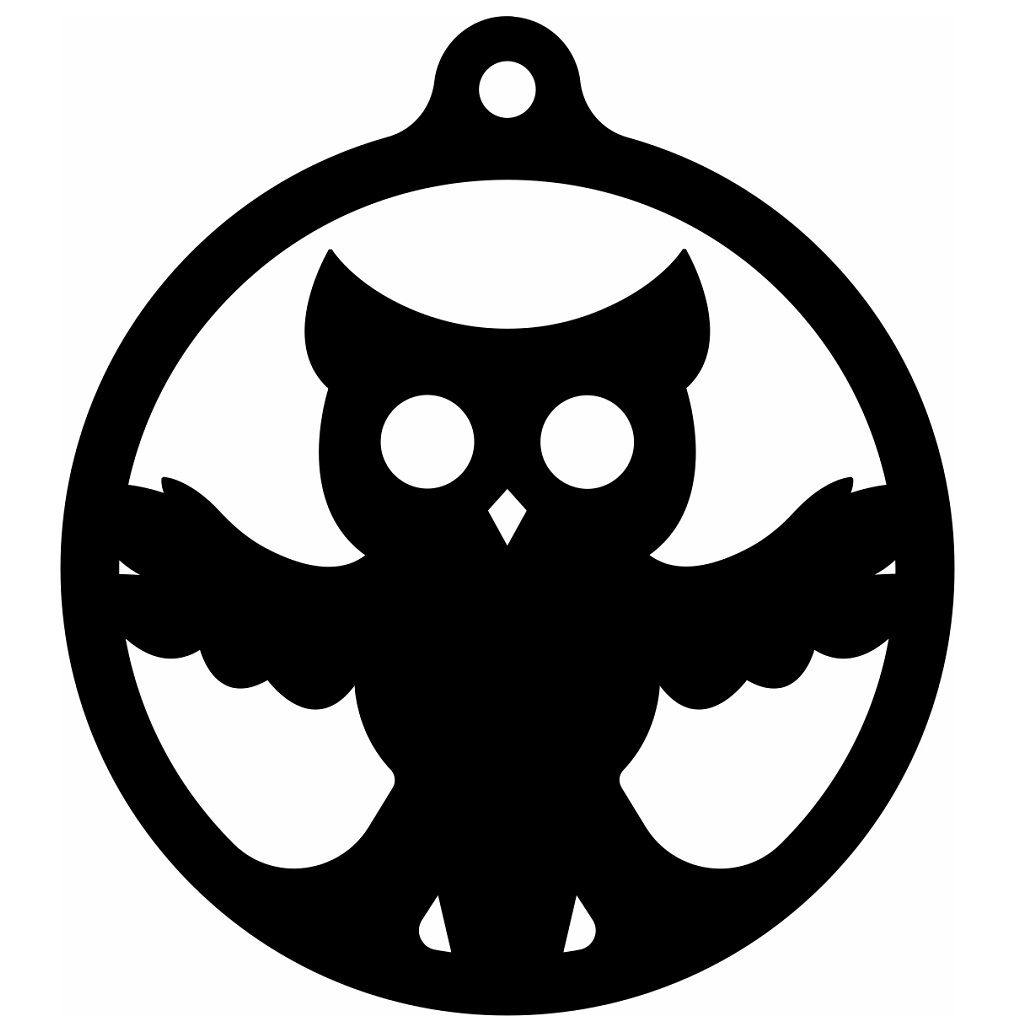 Laser Cut Owl Christmas Tree Bauble Vector
