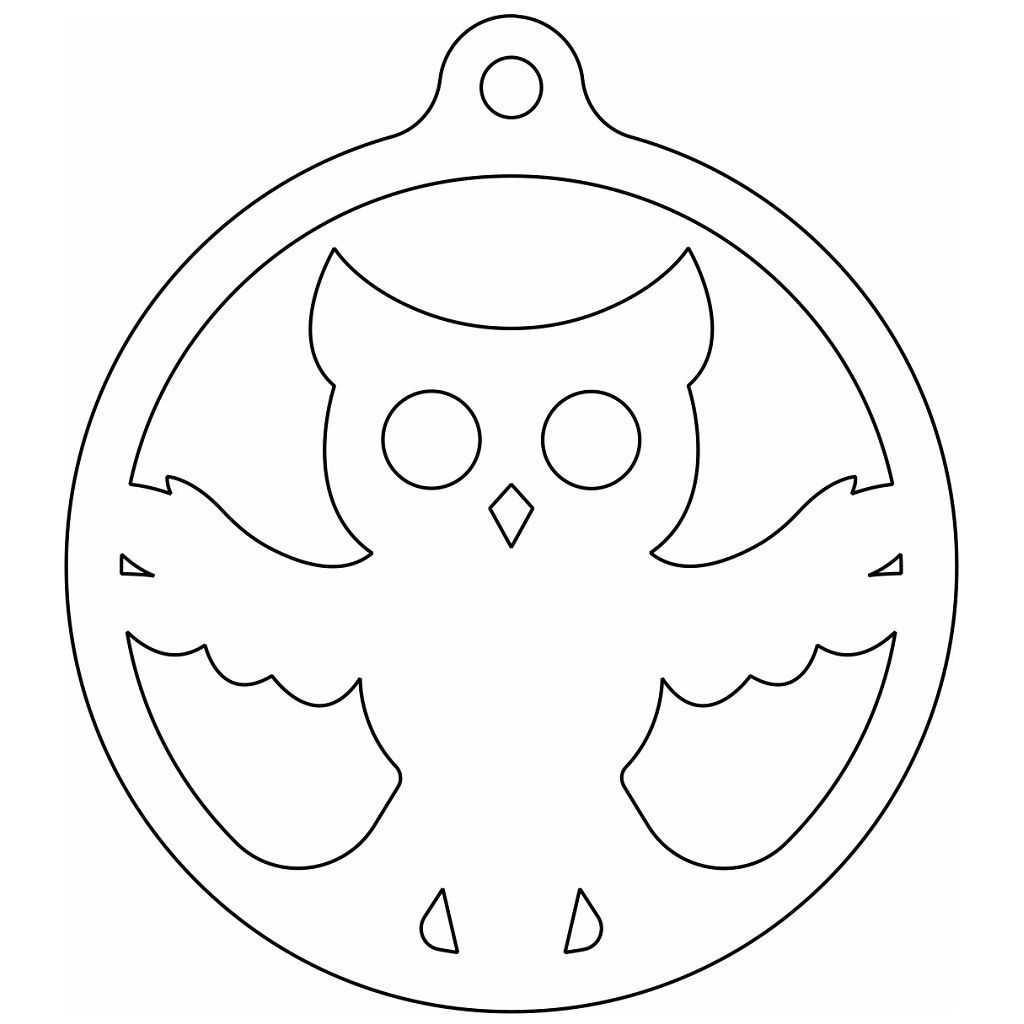 Laser Cut Owl Christmas Tree Bauble Vector