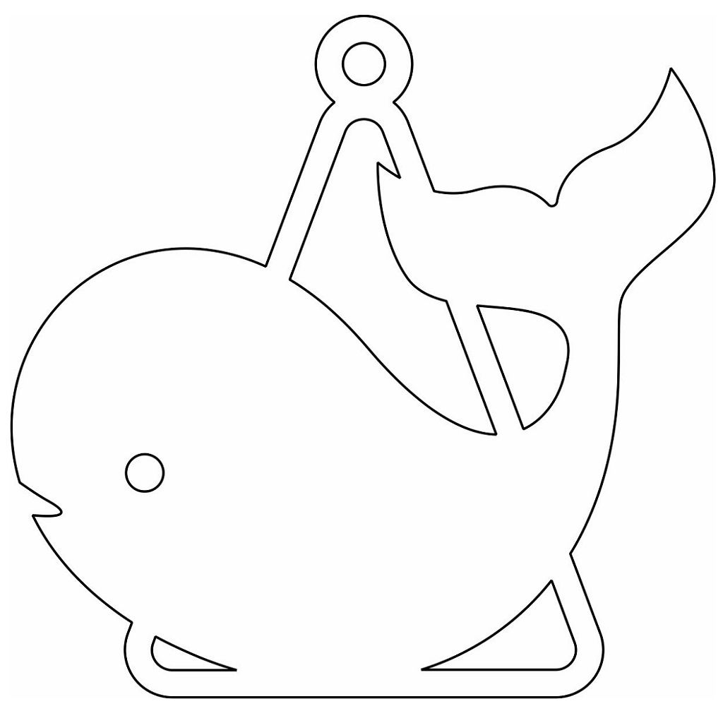 Laser Cut Whale Christmas Ornament Vector