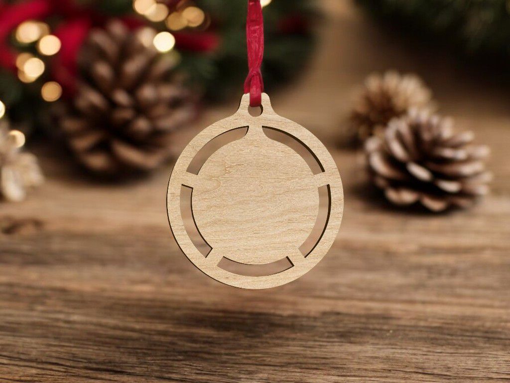 Laser Cut Circle Christmas Ornament Blank Vector