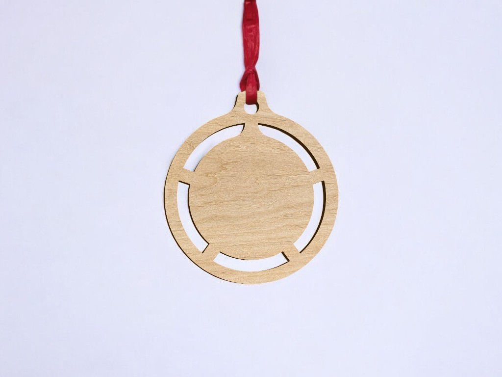 Laser Cut Circle Christmas Ornament Blank Vector