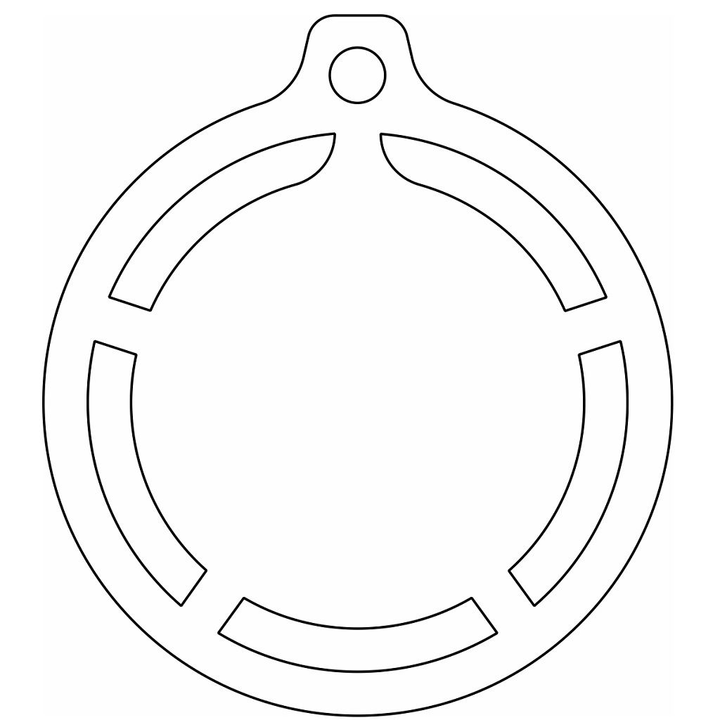 Laser Cut Circle Christmas Ornament Blank Vector
