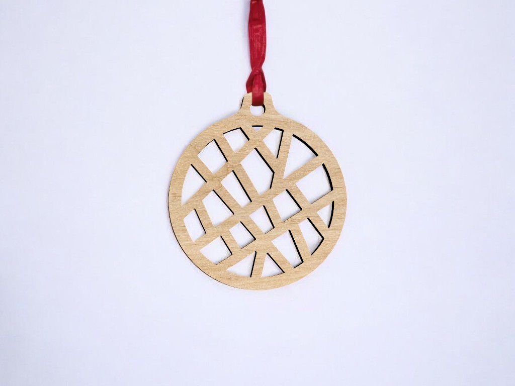 Laser Cut Christmas Ornament Line Pattern Vector