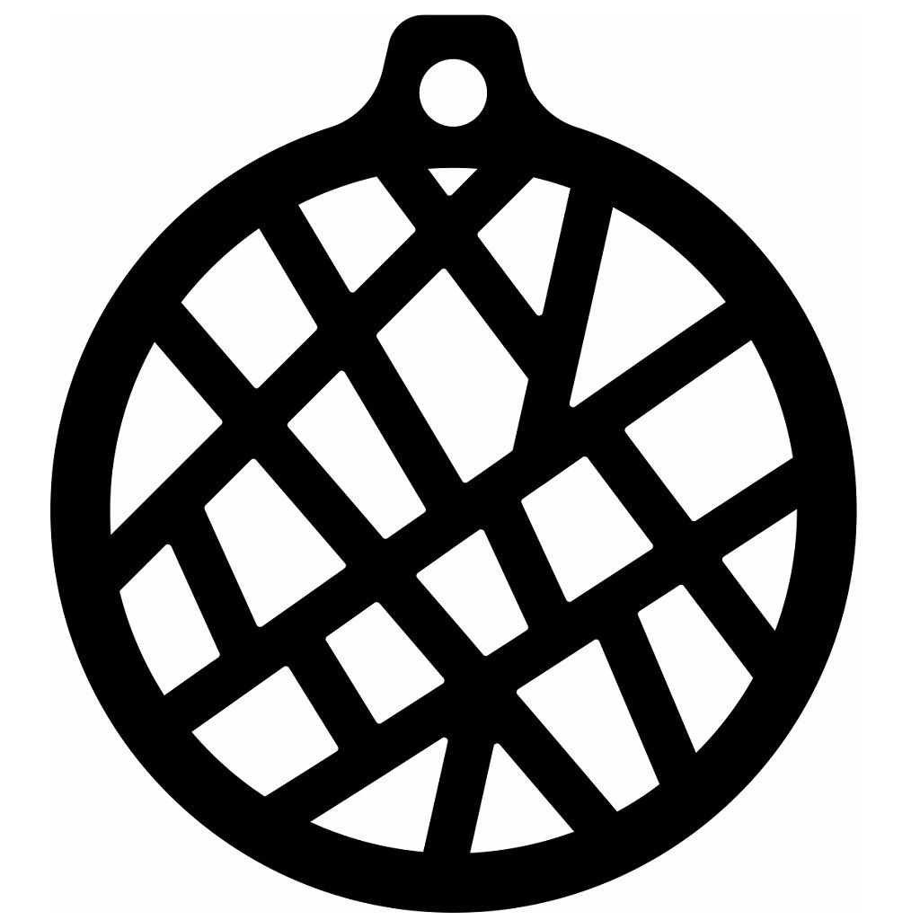 Laser Cut Christmas Ornament Line Pattern Vector