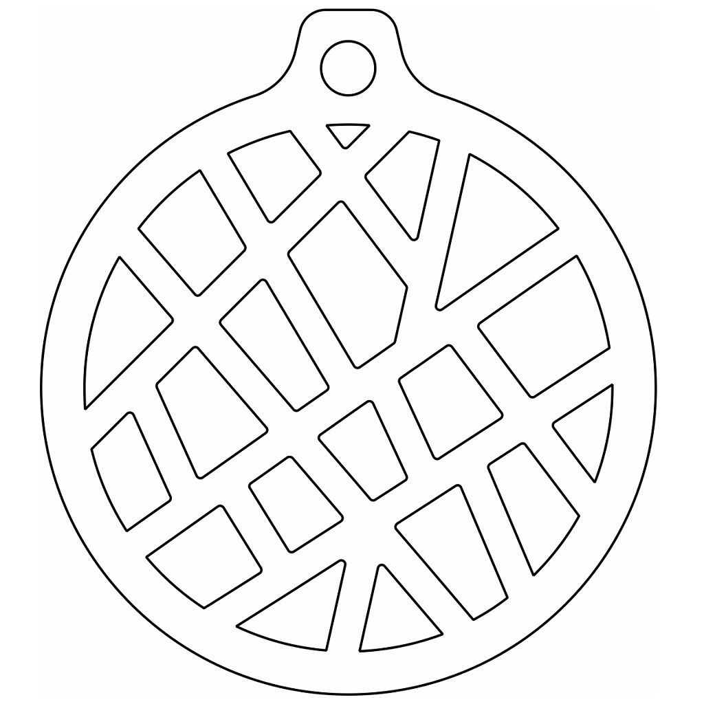 Laser Cut Christmas Ornament Line Pattern Vector