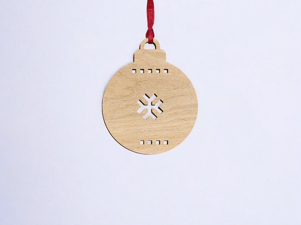Laser Cut Festive Christmas Tree Ornament Vector