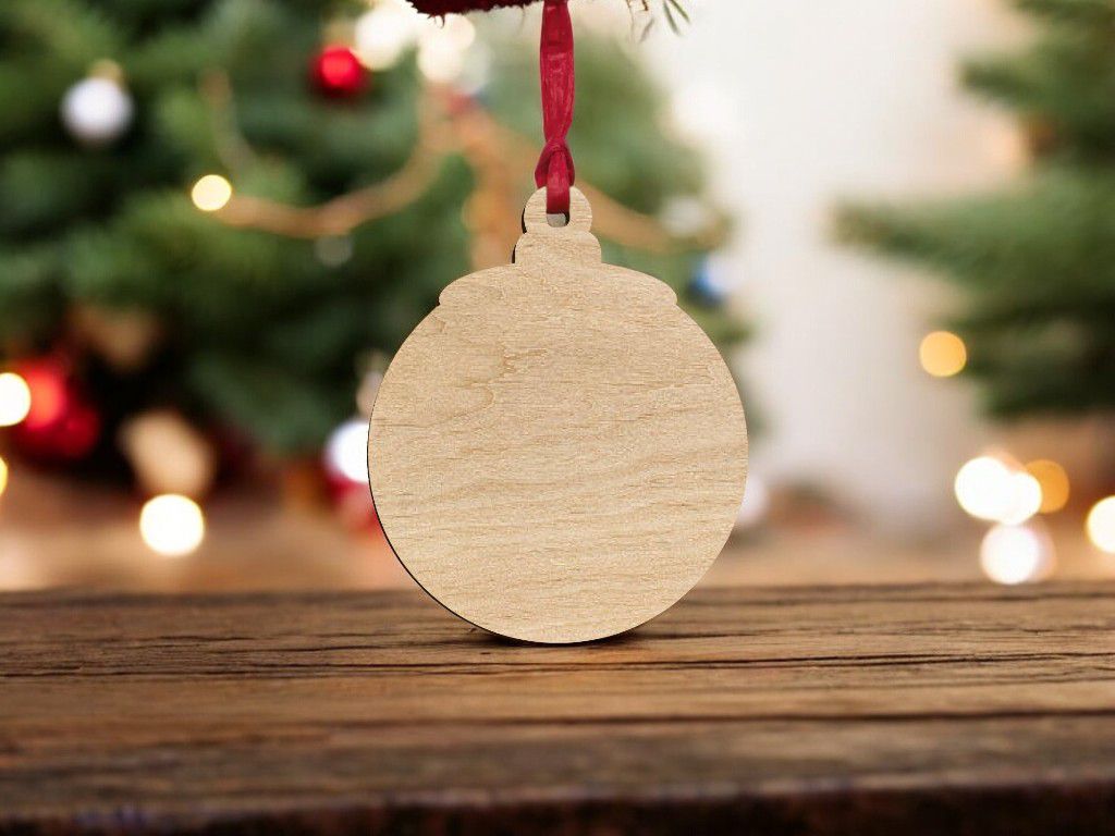 Laser Cut Blank Bauble Craft Christmas Decoration Vector