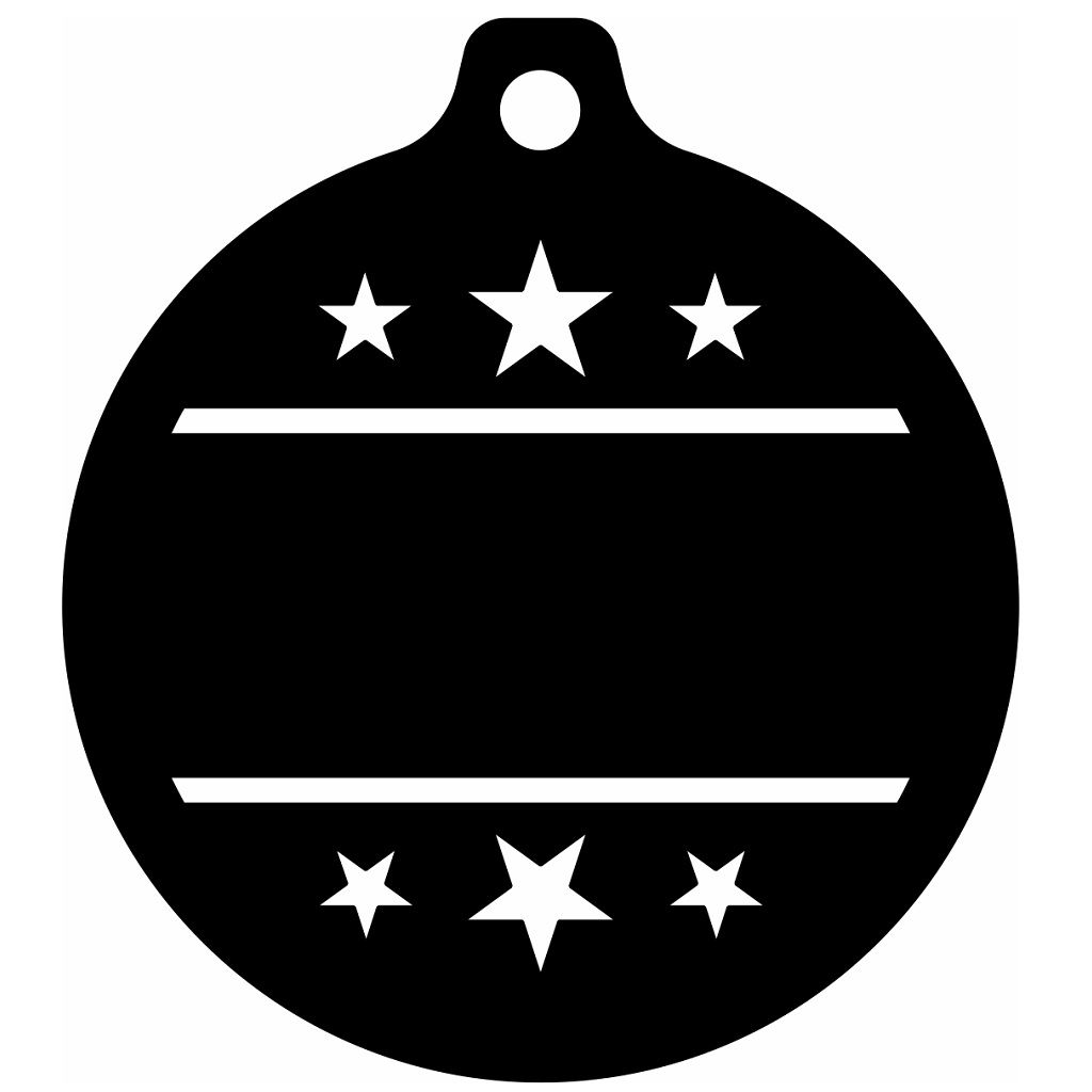 Laser Cut Personalized Christmas Ornament with Stars Vector