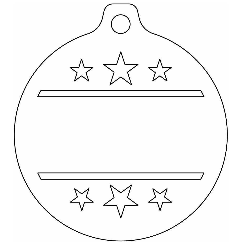 Laser Cut Personalized Christmas Ornament with Stars Vector