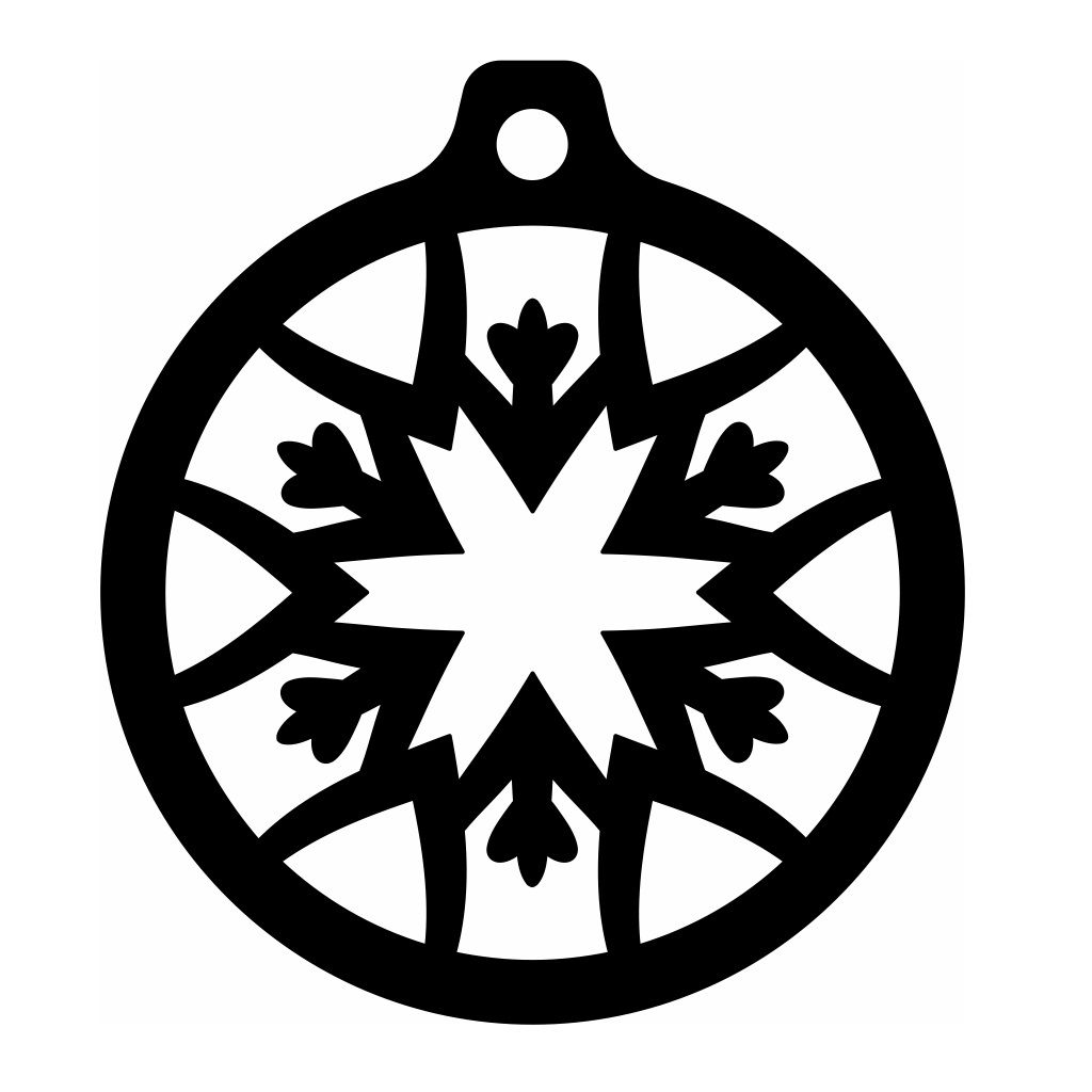 Laser Cut Snowflake Bauble Hanging Decoration Vector