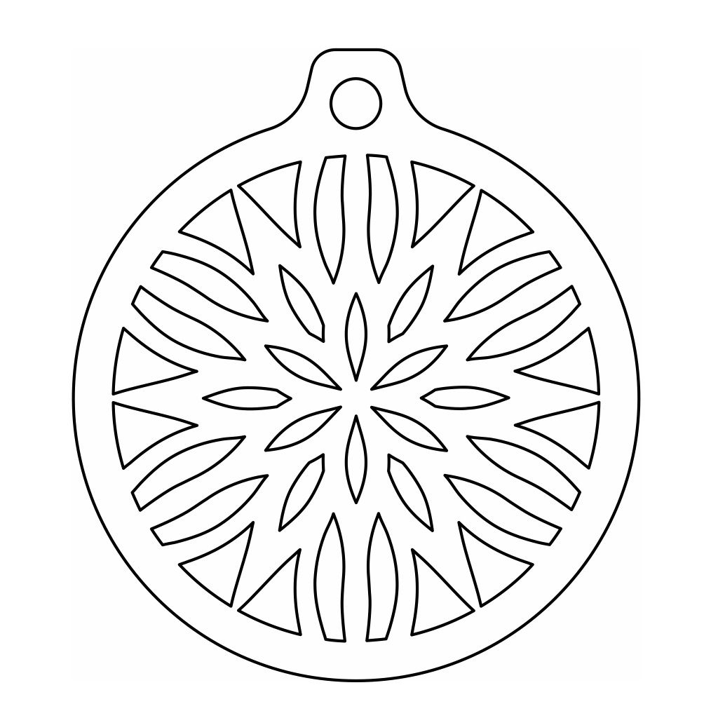 Laser Cut Christmas Bauble with Floral Pattern Vector