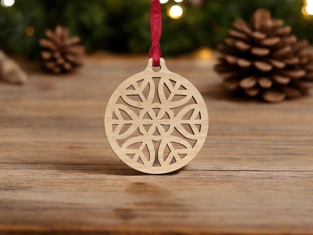 Laser Cut Christmas Bauble Decoration Vector