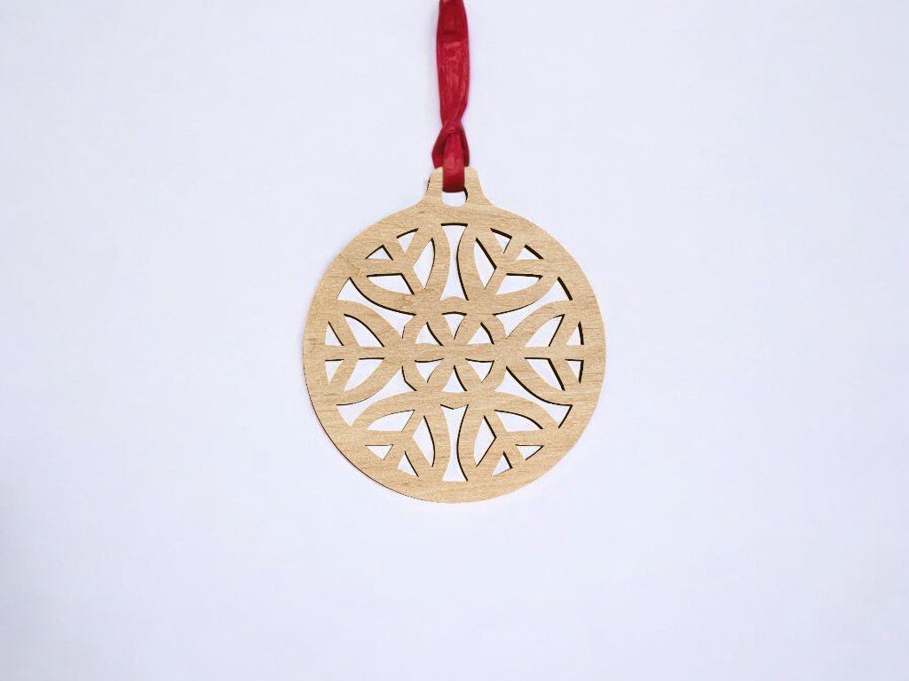 Laser Cut Christmas Bauble Decoration Vector