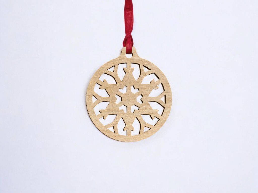 Laser Cut Snowflake Christmas Tree Ball Vector