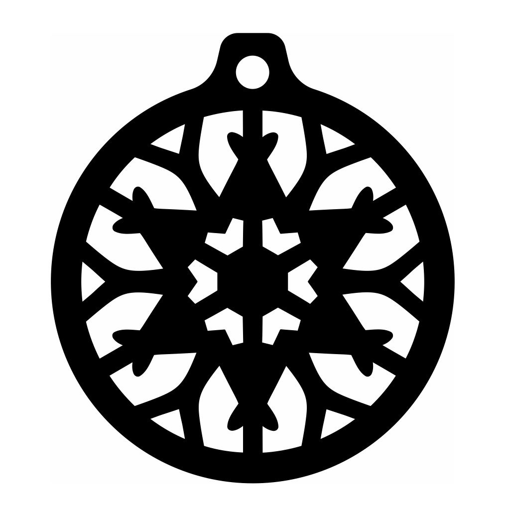 Laser Cut Snowflake Christmas Tree Ball Vector