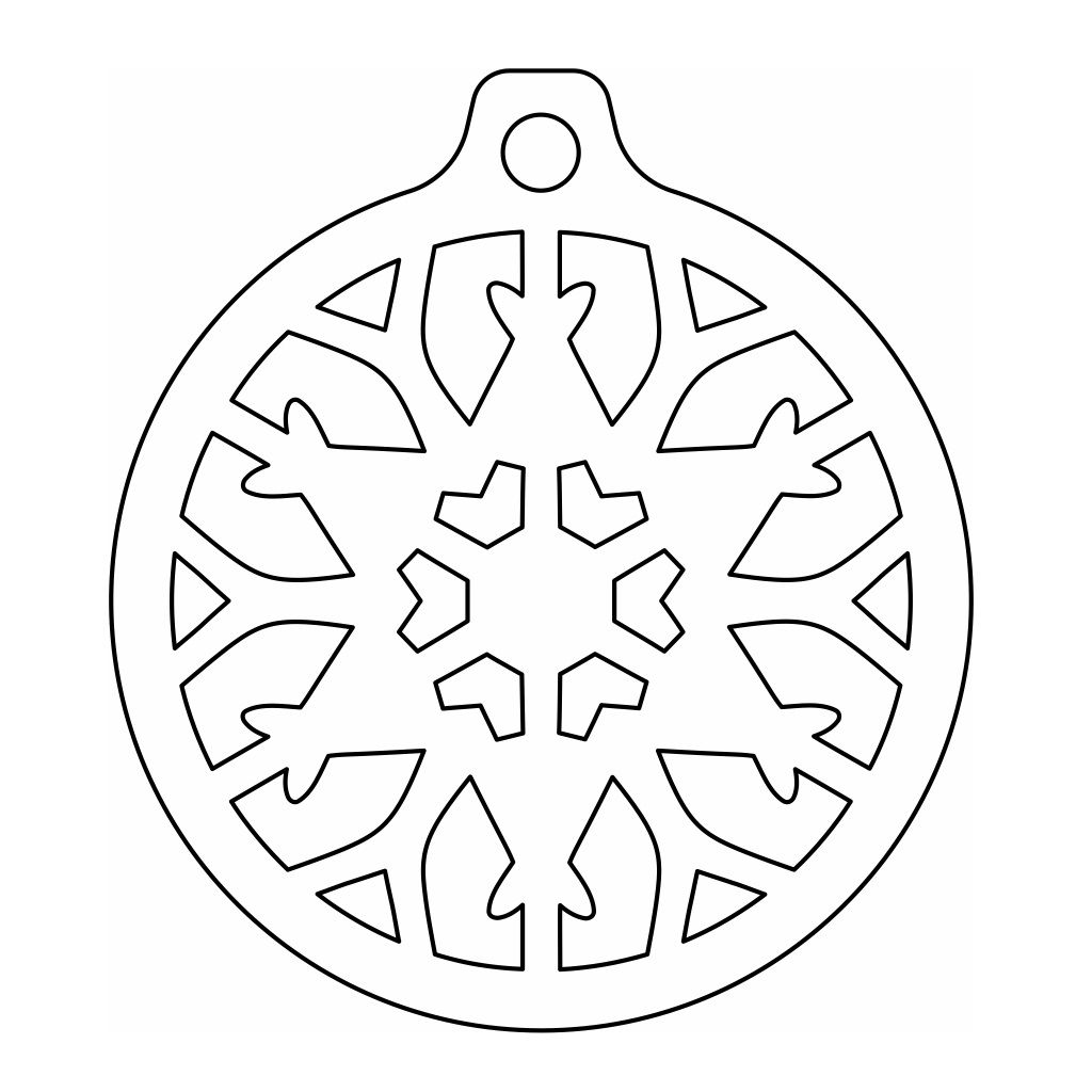 Laser Cut Snowflake Christmas Tree Ball Vector