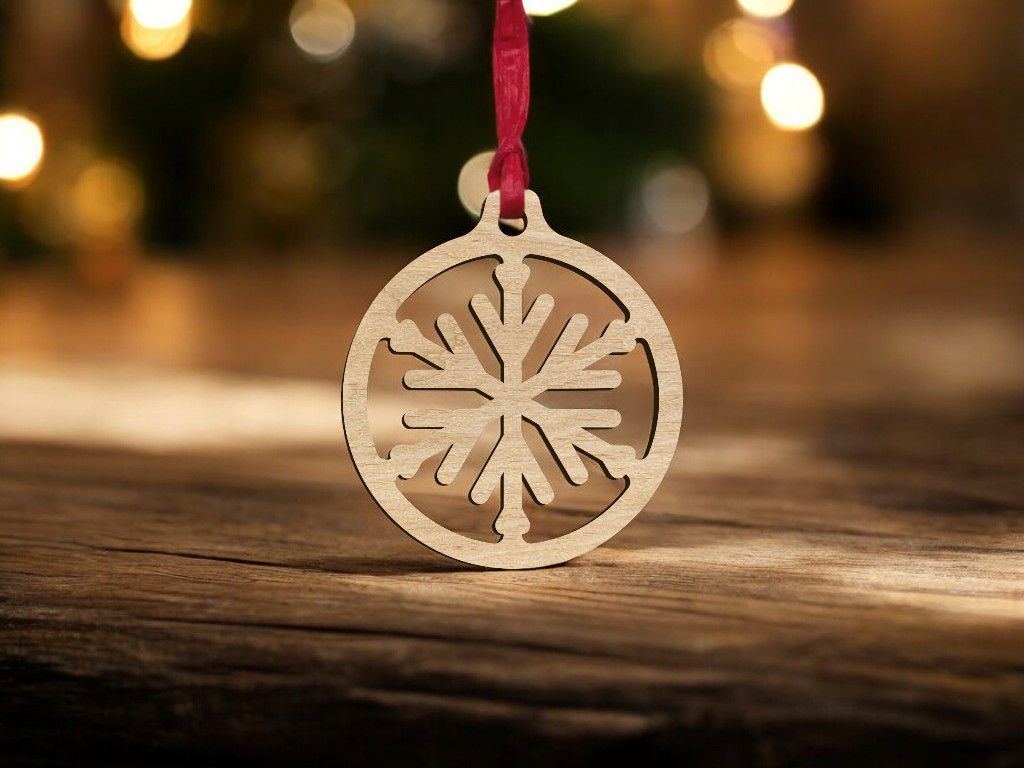 Laser Cut Snowflake Star Bauble Vector