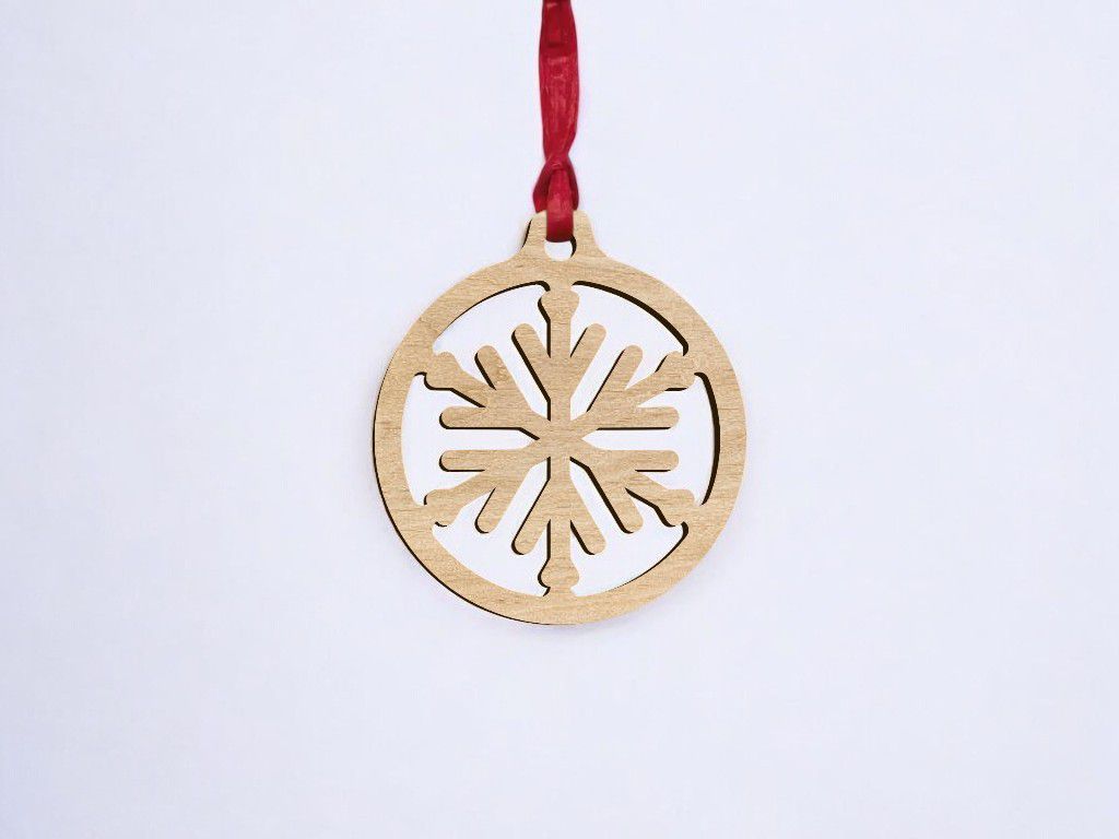 Laser Cut Snowflake Star Bauble Vector