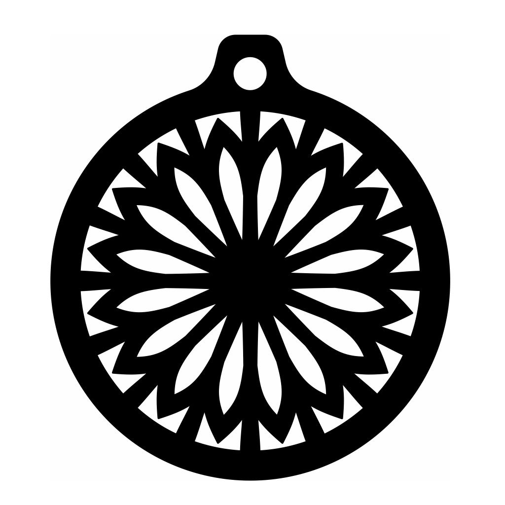 Laser Cut Christmas Floral Snowflake Bauble Vector