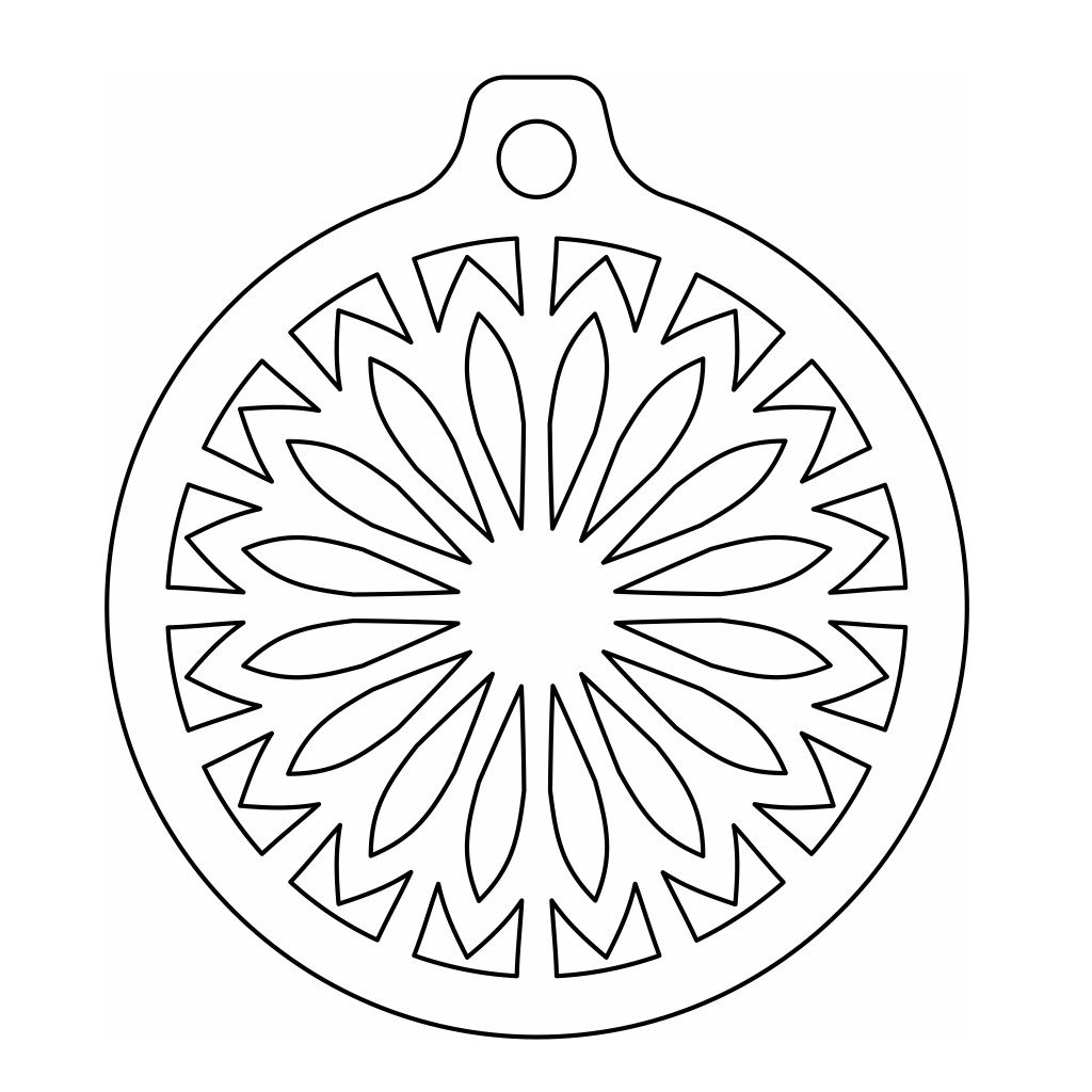 Laser Cut Christmas Floral Snowflake Bauble Vector