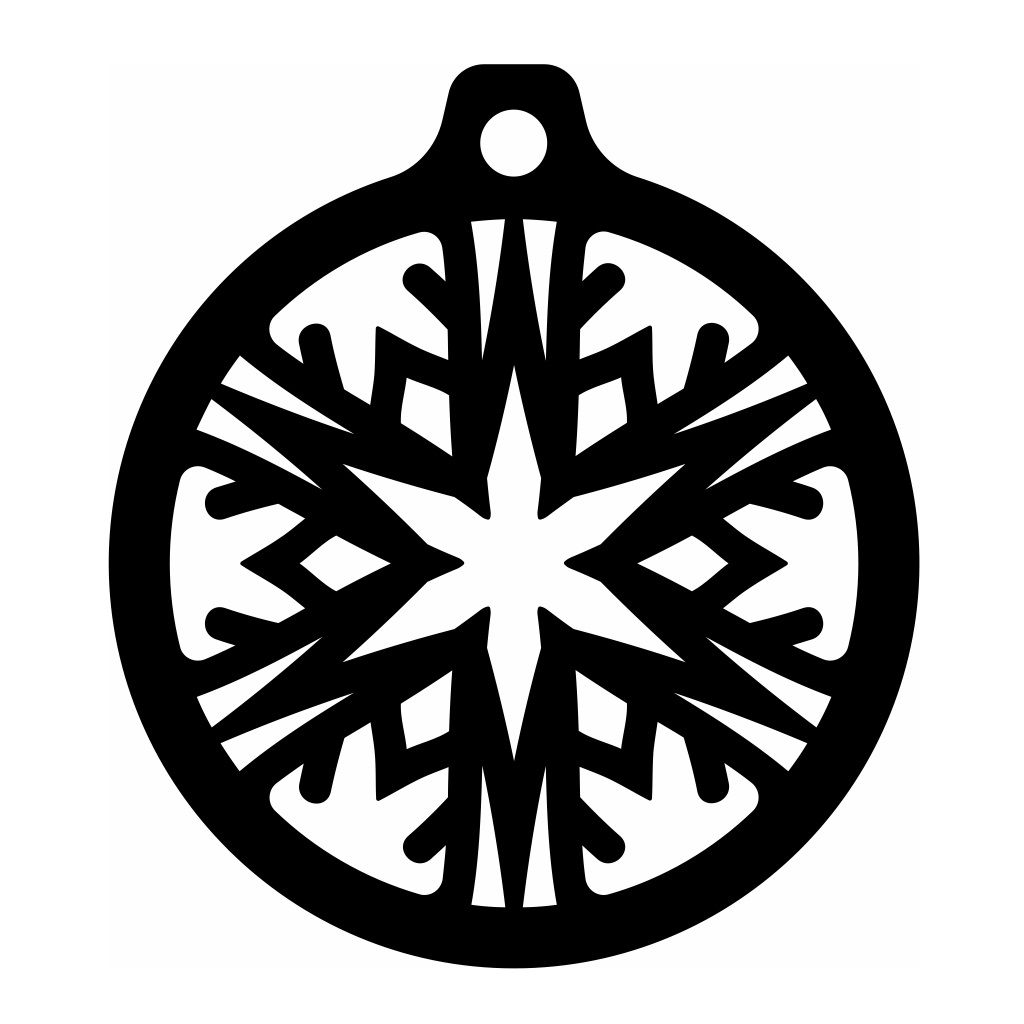 Laser Cut Plywood Snowflake Bauble Vector
