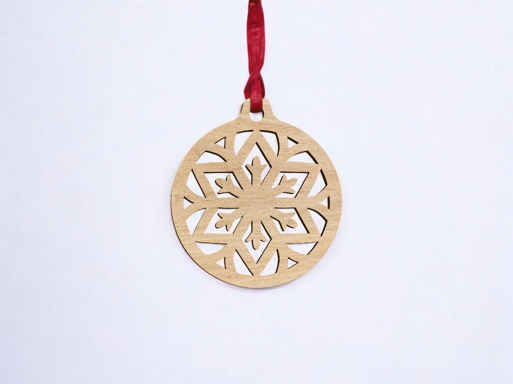 Laser Cut Snowflake Ball Vector