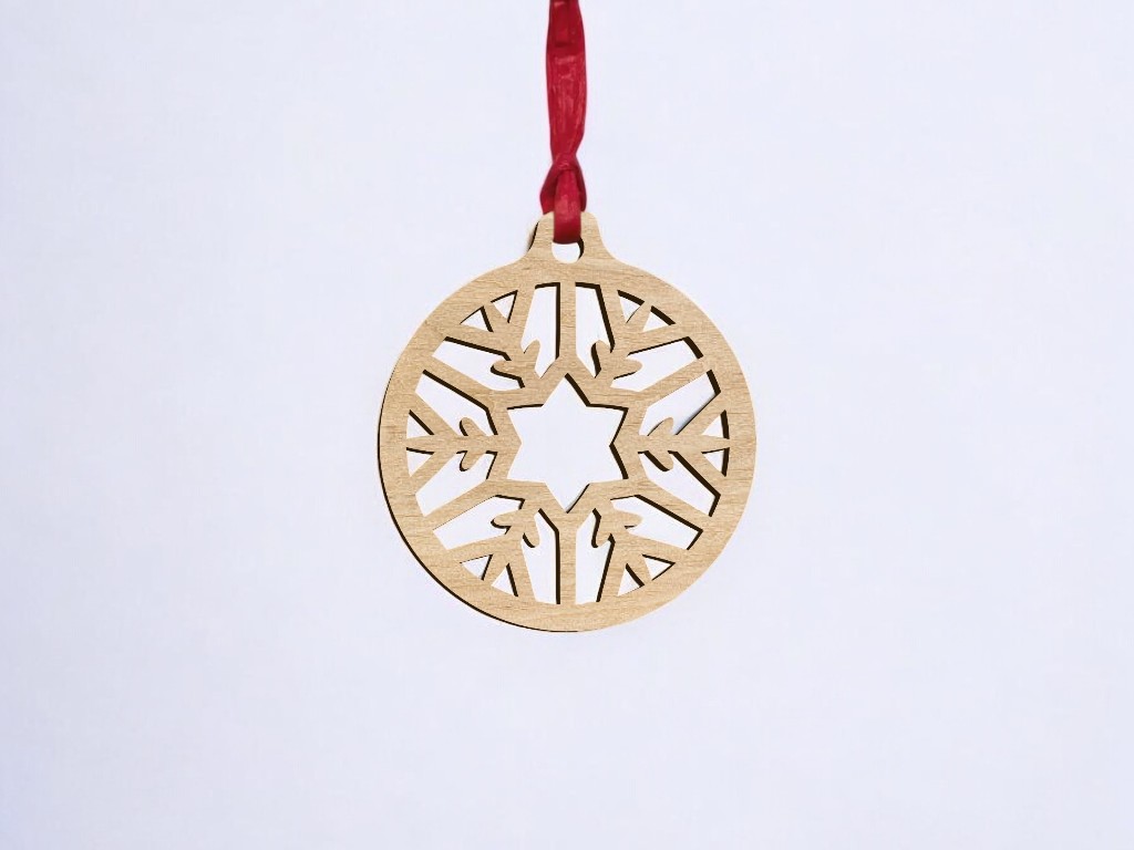 Laser Cut Christmas Snowflake Bauble Vector