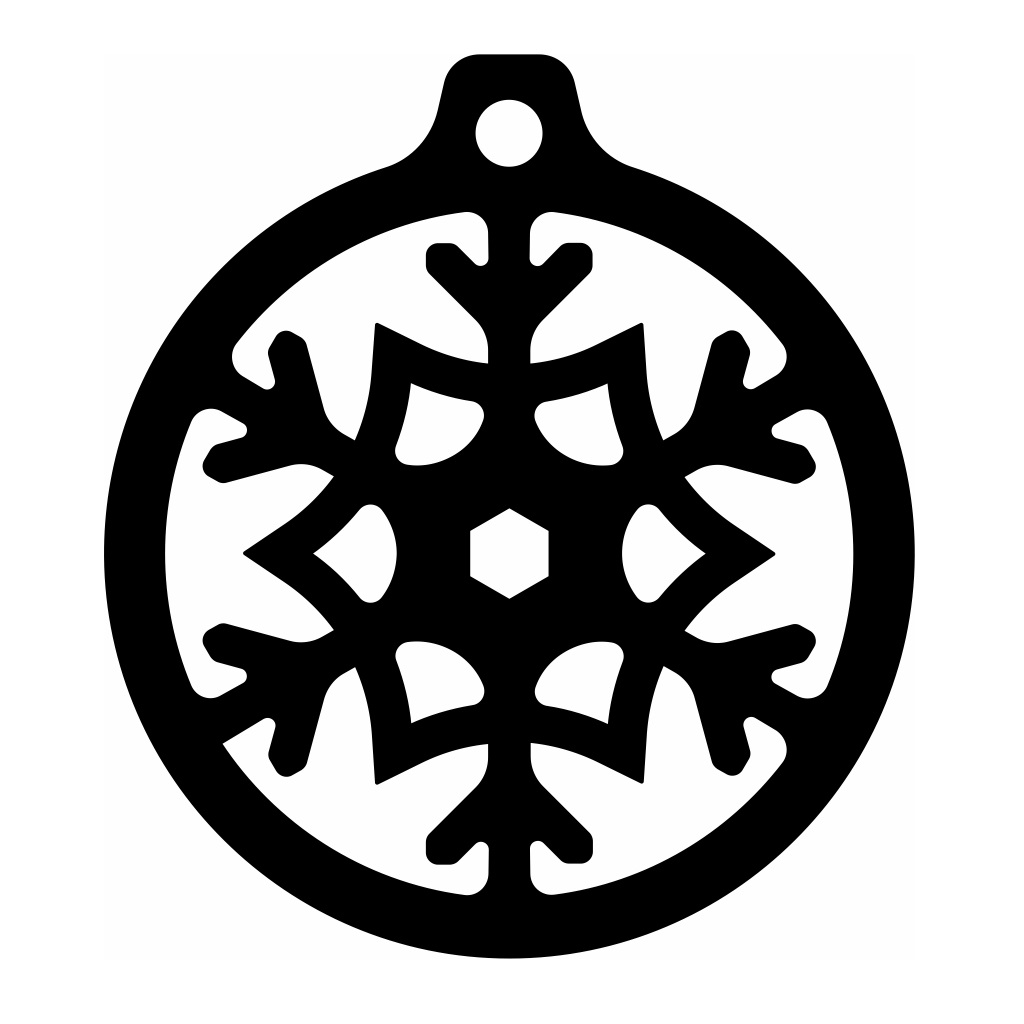 Laser Cut Snowflake Bauble Christmas Ornament Vector