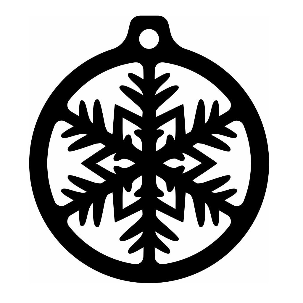 Laser Cut Christmas Ornament with Snowflake Vector