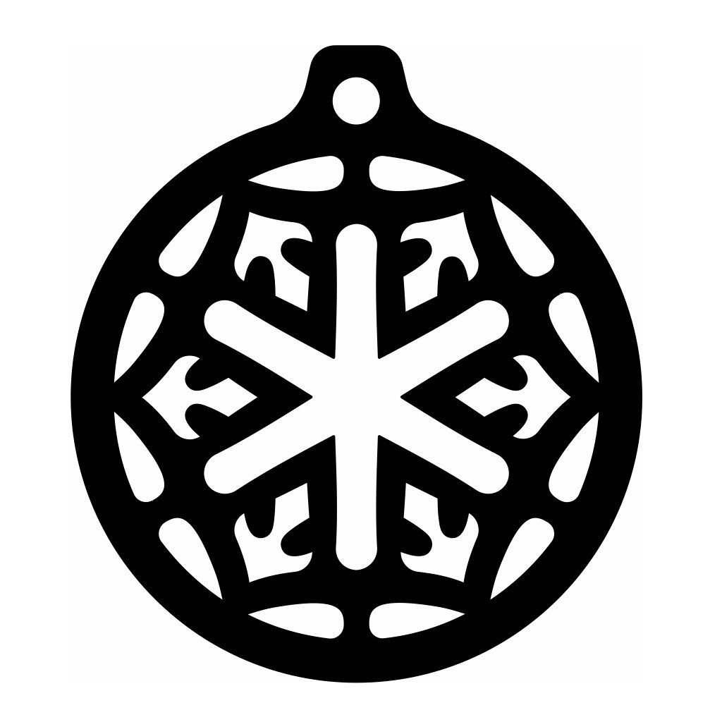 Laser Cut Snowflake Bauble Christmas Tree Toy Vector