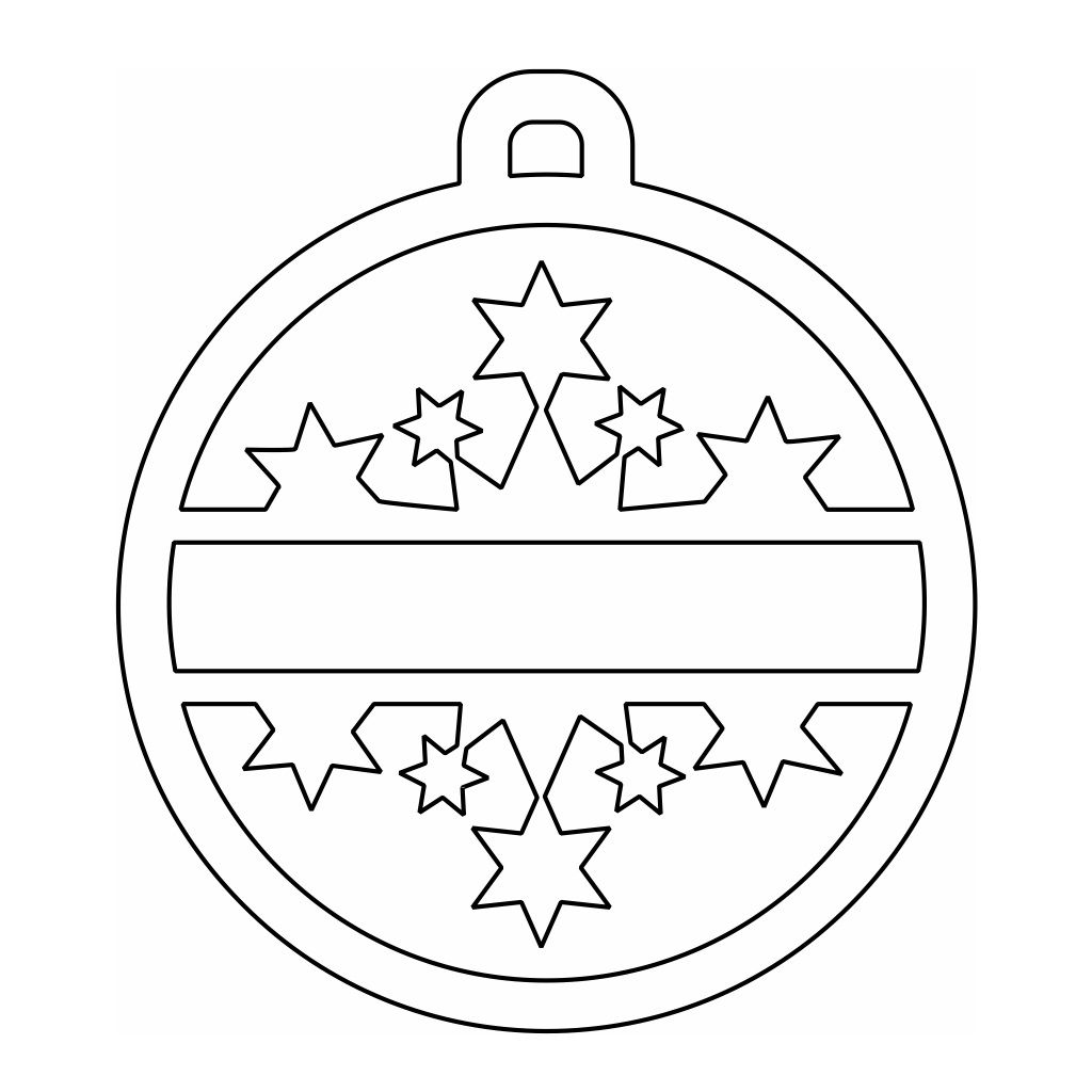 Laser Cut Personalized Christmas Bauble with Stars Vector