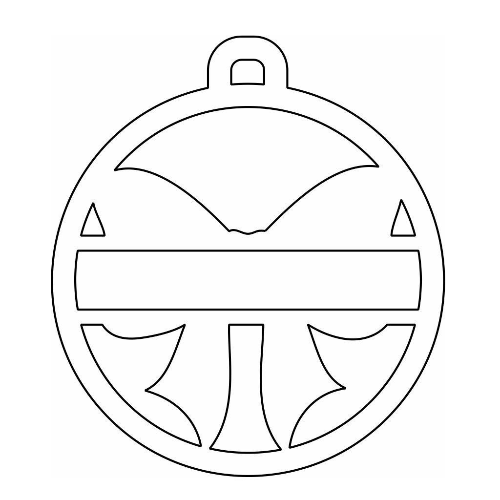 Laser Cut Personalized Christmas Ribbon Bauble Vector