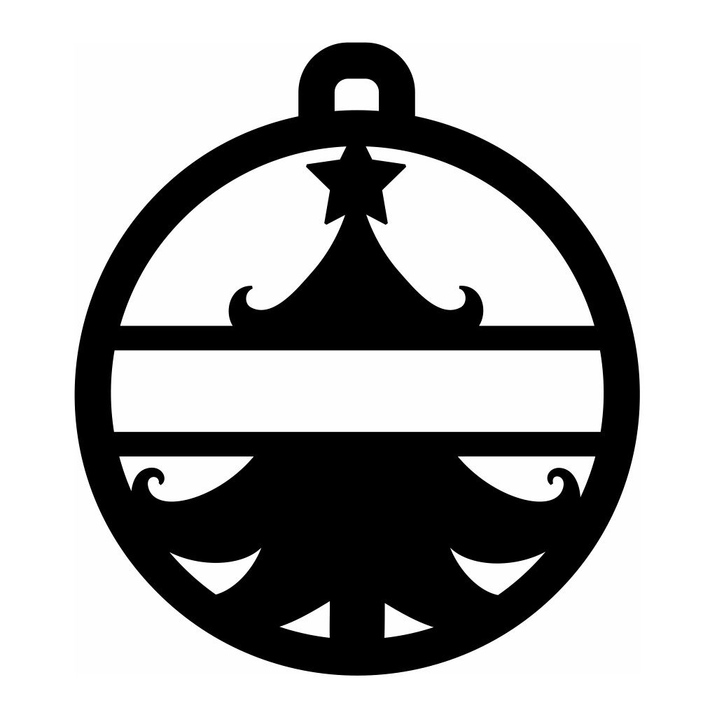 Laser Cut Personalized Christmas Tree Bauble Vector