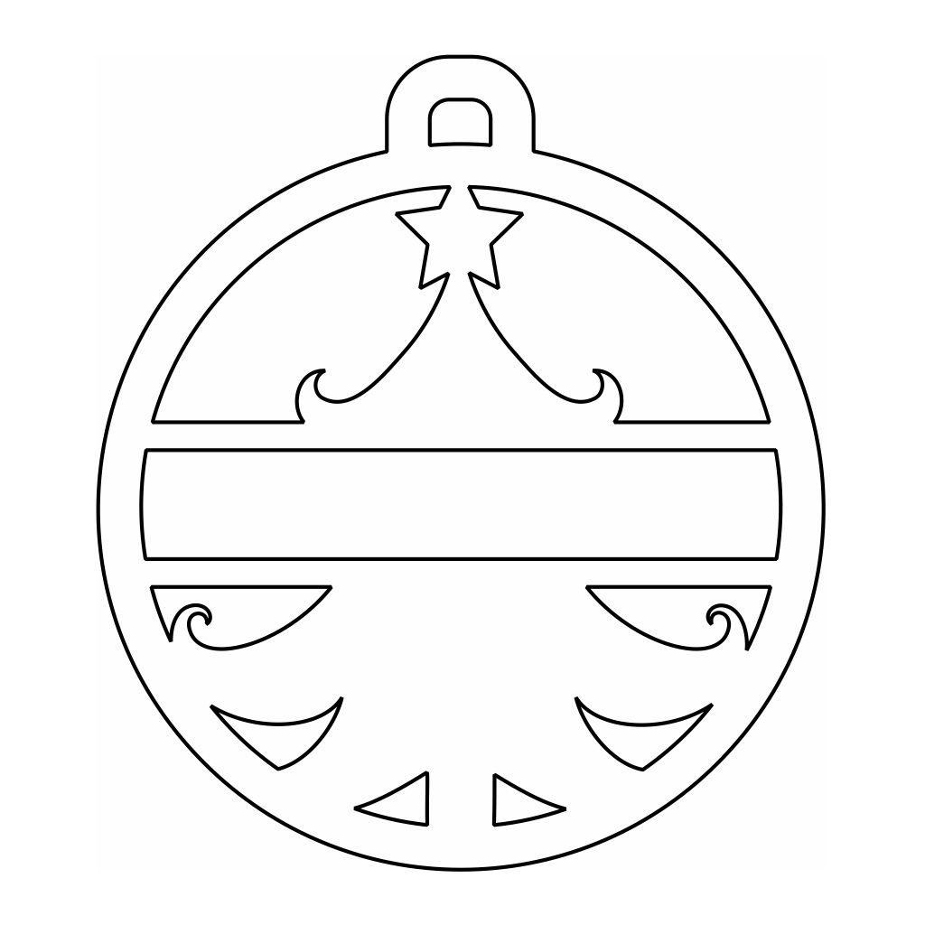 Laser Cut Personalized Christmas Tree Bauble Vector