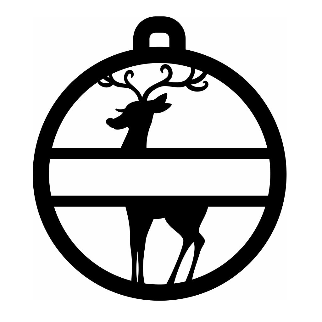 Laser Cut Personalized Deer Christmas Bauble Vector
