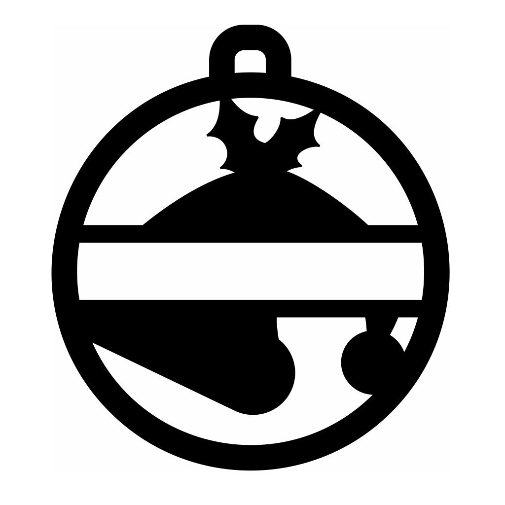 Laser Cut Personalized Santa Hat Bauble Vector