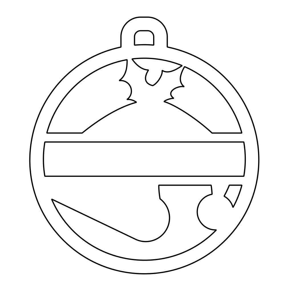 Laser Cut Personalized Santa Hat Bauble Vector