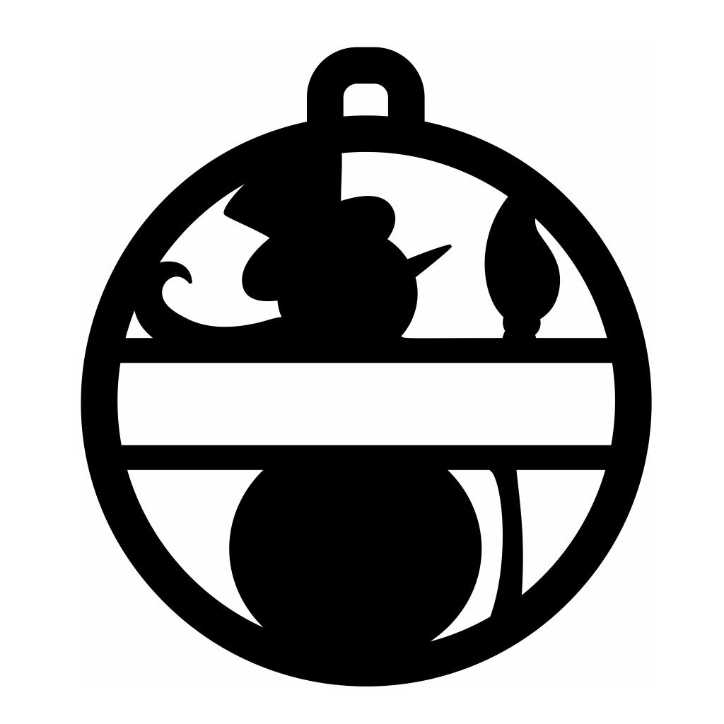 Laser Cut Personalized Snowman Bauble Vector